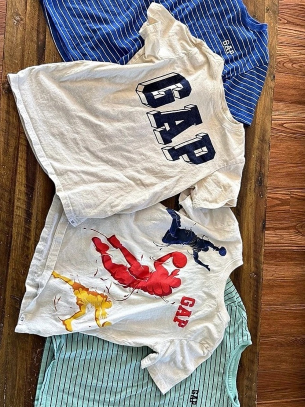 GAP Kids 4-Piece T-Shirt Set Blue White Size Medium
